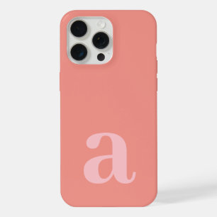 Large Monogram Letter Pink Minimalist iPhone 15 Pro Max Case