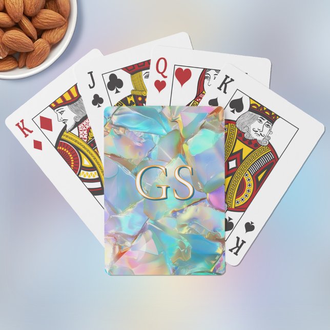 Large Monogram on Opal Playing Cards (Creator Uploaded)