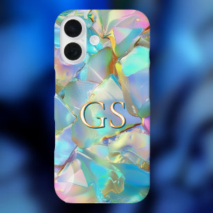 Large Monogram or Name on Opal iPhone 16 Case