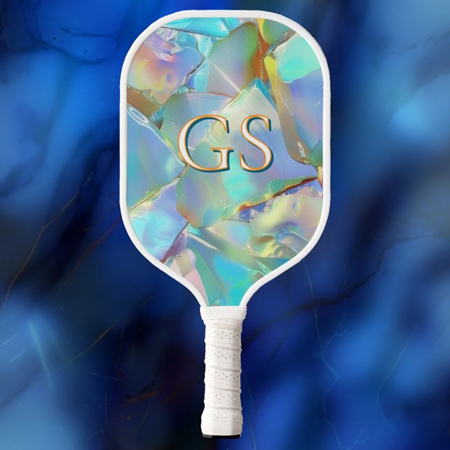 Large Monogram or Name on Opal Pickleball Paddle (Creator Uploaded)