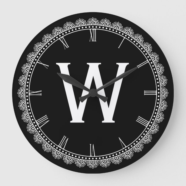 Large Monogram W Clock (Front)
