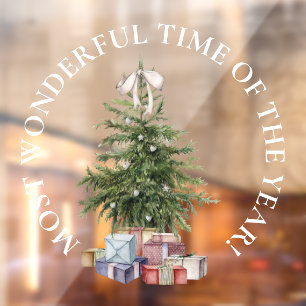 LARGE-Most Wonderful Time,  Christmas Tree w Gifts