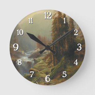 Large Mountain Landscape – Albert Zimmermann Round Clock