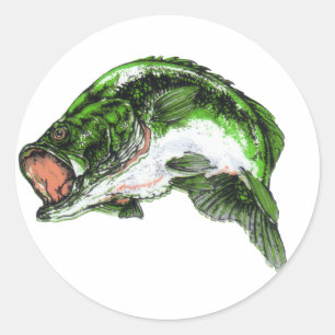 Large mouth Bass Classic Round Sticker