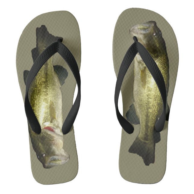 Large Mouth Bass Fish Modern Stylish Thongs (Footbed)