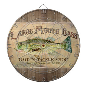 Large Mouth Bass Fisherman Cabin Wood Boards