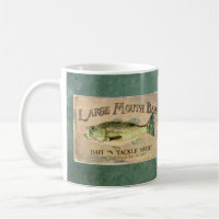 Large Mouth Bass Fishing Lake Cabin Decor Blue