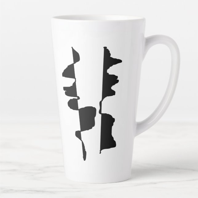 Large Mug Latte Art Abstract Dual Face (Right)