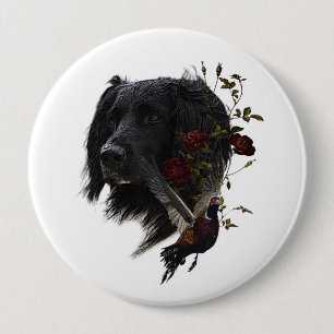 Large Munsterlander with pheasant    10 Cm Round Badge