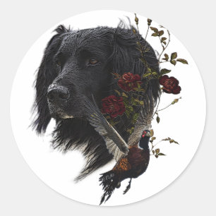 Large Munsterlander with pheasant      Classic Round Sticker