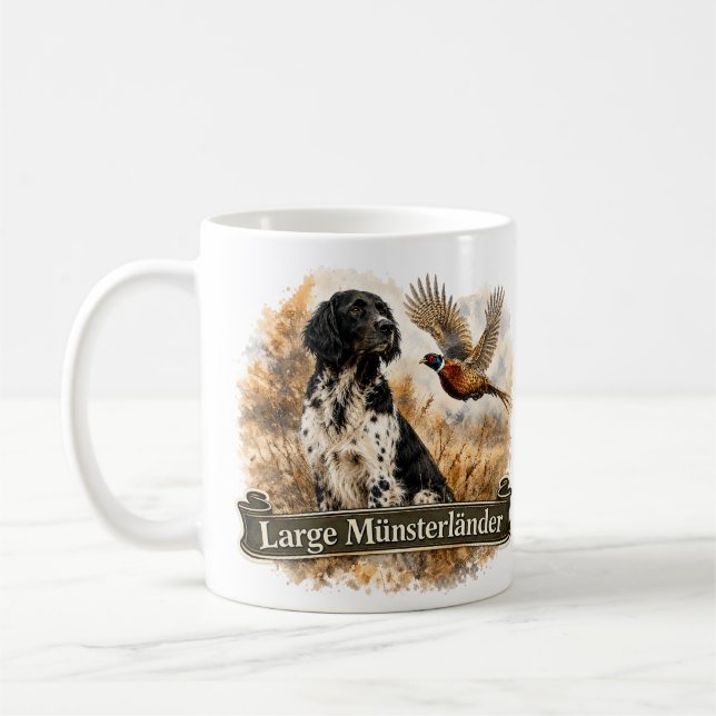Large Münsterländer with  Pheasant Coffee Mug (Left)