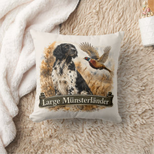 Large Münsterländer with Pheasant Cushion