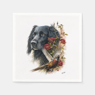 Large Munsterlander with pheasant Napkin