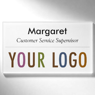 Large Name Badge Magnet Custom Logo Employee Staff