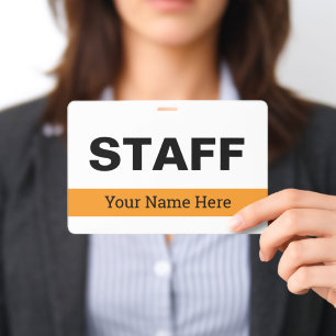 Large name badges for authorised staff members ID badge