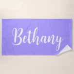 Large Name in White on Lavender  Beach Towel<br><div class="desc">Add a Name   -  Large Name in White on Lavender Beach Towel</div>