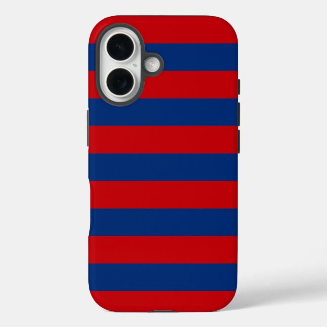 Large Nautical Theme Horizontal Stripes Case-Mate iPhone Case (Back)