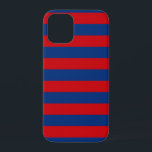 Large Nautical Theme Horizontal Stripes Style iPhone 12 Mini Case<br><div class="desc">A modern vibrant red and blue horizontal stripes print decor for a fine custom gift.  
 


 
Use the "Ask this Designer" link to contact us with your special design requests or for some assistance with any of your customisation project needs. A great gift idea!</div>