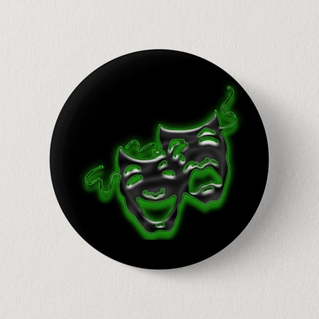 Large Neon Green Masks Mini Button (Front)