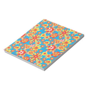 Large Notepad or Jotter, Ditzy Orange Flowers