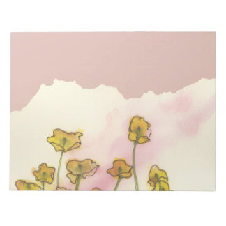 Large notepad with yellow poppies