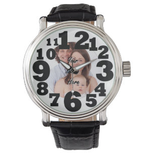 Large numbered personalised photo watch
