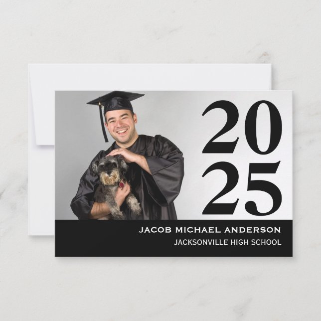 Large Numbers - 3x5 Graduation Announcement (Front)