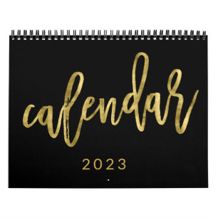 Large Numbers Calendar 2023 Faux Golden Months
