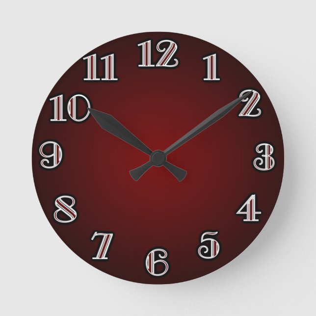 Large Numbers/ Red Round Clock (Front)
