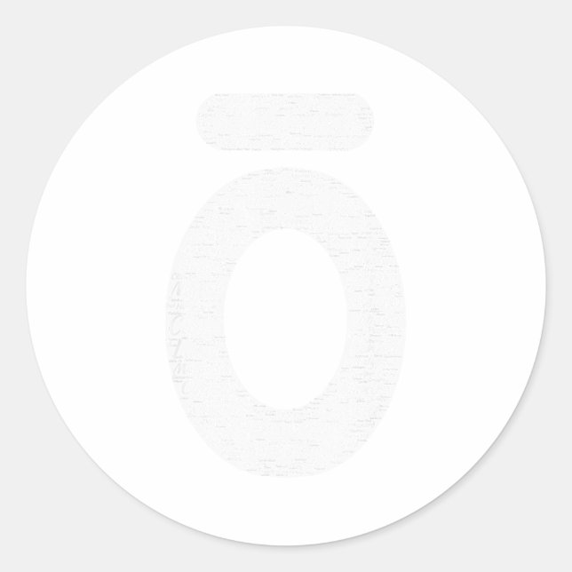Large O Essential Oil White Words  Classic Round Sticker (Front)