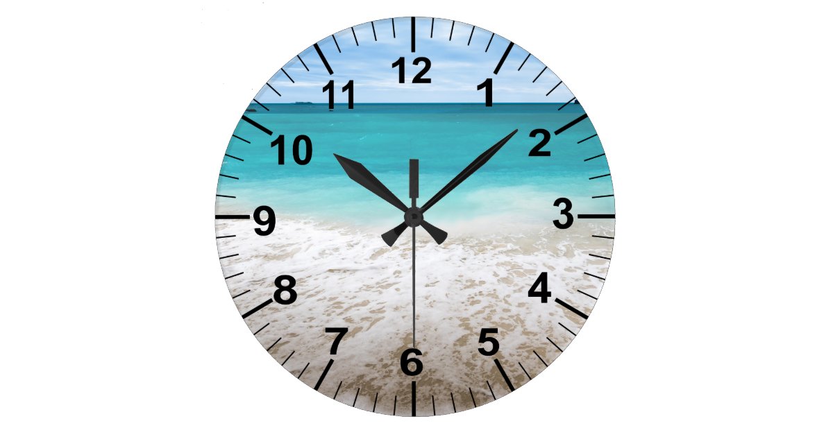 Large Ocean And Beach Theme Wall Clock | Zazzle.com.au
