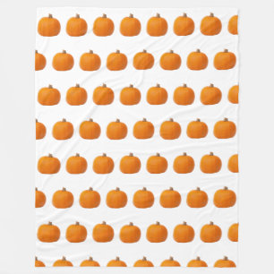 Large Orange Fall Harvest Pumpkin Fleece Blanket