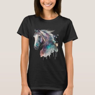 Large Organic Nature Colourful Boho Horse Boho Dec T-Shirt