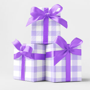 Large Pastel Purple and White Gingham Wrapping Paper
