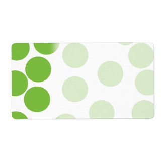 Large Pea Green Dots on White.