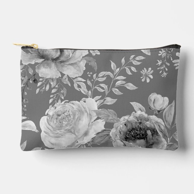 Large Peony  Accessory Pouch (Front)