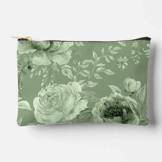 Large Peony  Accessory Pouch (Front)