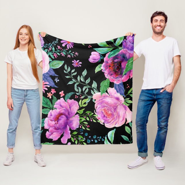Large Peony  Fleece Blanket (In Situ)
