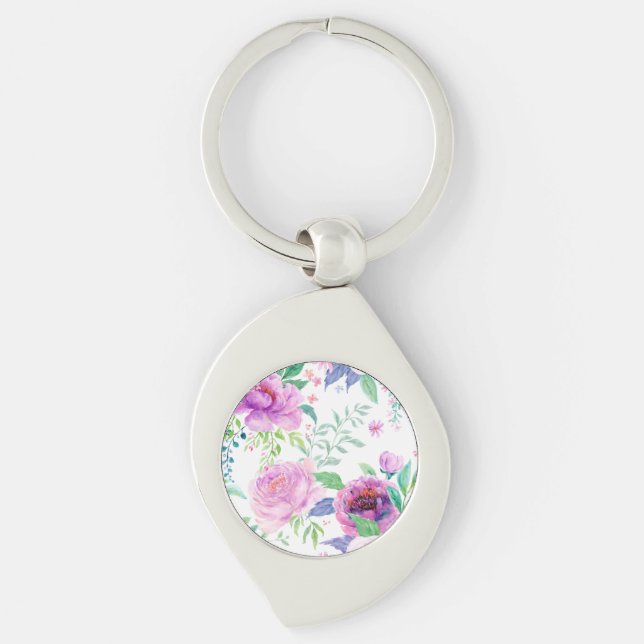Large Peony  Key Ring (Front)