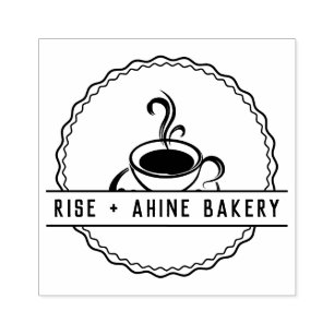Large Personalised  Coffe Logo Custom Rubber Rubber Stamp