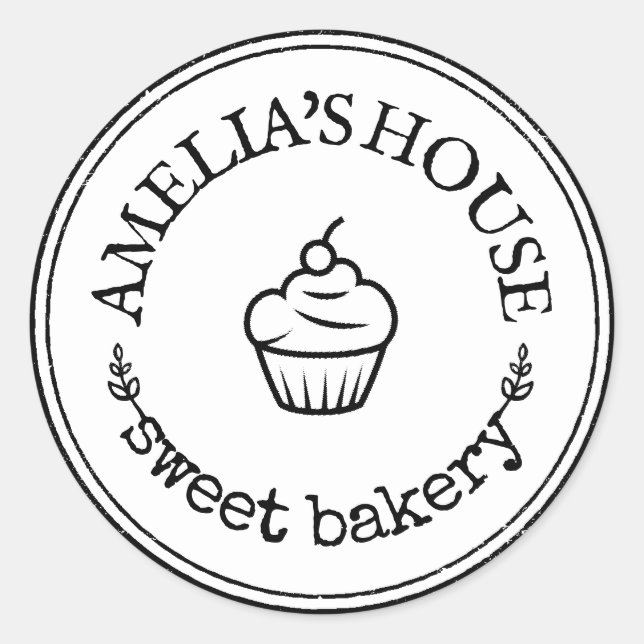 Large Personalised Homemade Logo Custom Classic Round Sticker (Front)