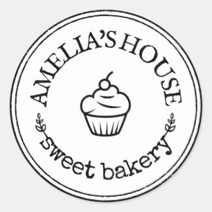 Large Personalised Homemade Logo Custom Classic Round Sticker