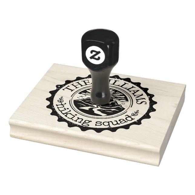 Large Personalised Text Nature Hiking Rubber Stamp (Stamp)