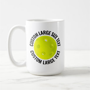 Large Personalised Text Pickleball 15oz. Custom Coffee Mug