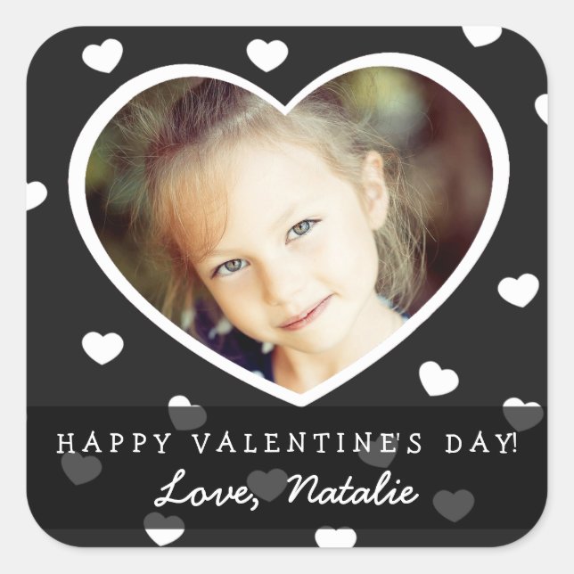 Large Personalised Valentine Photo Stickers (Front)