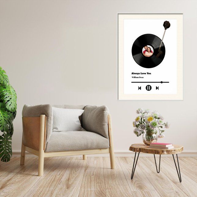 Large Personalised Vinyl Love Poster (Large Personalized Vinyl Record Love Poster.
Design: Roger Smith)