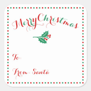 Large Personalised White Christmas Gift Tags
