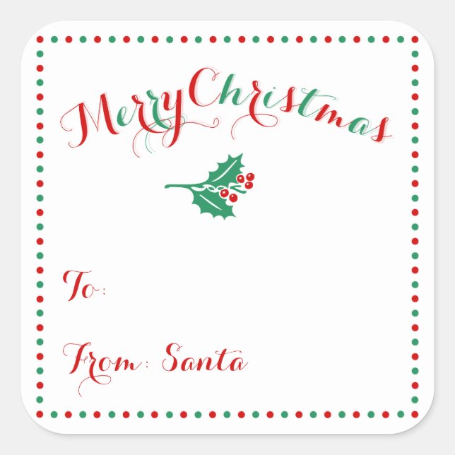 Large Personalised White Christmas Gift Tags (Front)