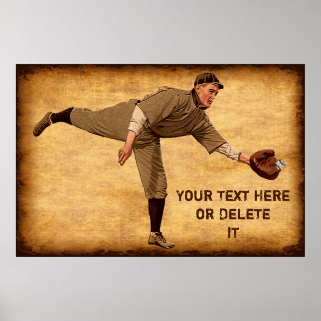 Large PERSONALIZED Vintage Baseball Posters (Front)