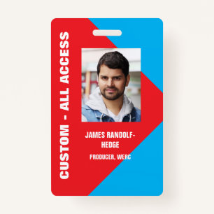 LARGE PHOTO I.D. ALL ACCESS CREDENTIALS BADGE ID BADGE